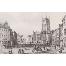 Market Place Cirencester Gloucester Victorian Painting Postcard