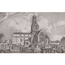 Minchinhampton Church in 1838 Gloucester Painting Postcard