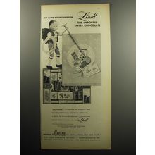 1957 Lindt Chocolate Ad - I'd climb mountains for Lindt