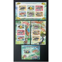 Burundi 2014 Mi. 3401 - 3406 B Bl. 439 - 441 B ND Poissons Lac Tanganyika (II)