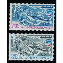 FSAT TAAF Whales Krill Ship Biomass 2v 1985 MNH SG#200-201 MI#200-201