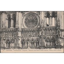 Façade, Galerie des Rois et Rose, Cathédrale, Amiens, c.1910 - Raphaël Caron CPA