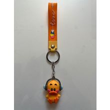 STRAP KEY RING - ORANGE DUCK WITH HEADPHONES