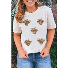 White Western Bow Heifer Graphic Casual T Shirt