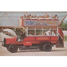 RAC Advertising Double Decker Bus Shepherds Bush London Station Postcard