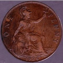 1926 Great Britain 1 Penny Coin