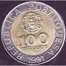 1991 Portugal 100 Escudos Coin