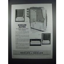 1954 Kohler Baths Ad - Cosmopolitan, Standish, Minocqua