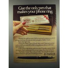 1983 Parker Classic Pen Ad - Makes Phone Ring