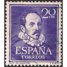 SPAIN, Juan Ruiz de Alarcon y Mendoza, violet 1951, 20 Cts