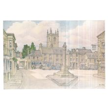 THE SQUARE, STOW-ON-THE-WOLD, GLOUCESTERSHIRE unused postcard artist is E J Rice