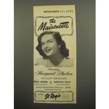 1951 Hotel St. Regis Ad - The Maisonette Presenting Margaret Phelan