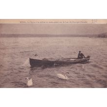 Lac De Bourget Ship & French Sailor Sailing Boat Old Postcard