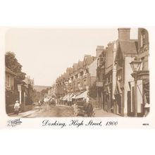 Dorking High Street Yeoman Pub in 1900 Surrey Postcard