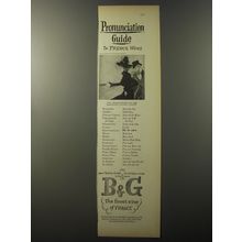 1953 B&G Wines Ad - Pronunciation guide to French Wines