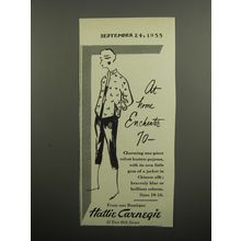 1955 Hattie Carnegie Hostess Pajama Ad - At home enchanter