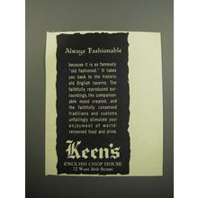 1957 Keen's English Chop House Advertisement - Always Fashionable
