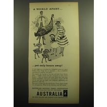 1960 Australian National Travel Association Ad - world apart yet only hours away