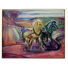 Edward Munch Oslo Spring Ploughing Farming Painting Postcard