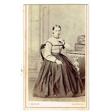 Victorian cdv photo young woman seated Nantwich photographer