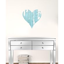 18" Rustic Farmhouse Turquoise Wooden Heart
