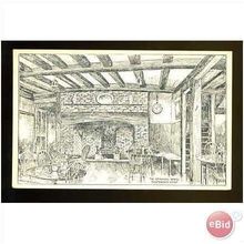 Kent TENTERDEN Spinning Wheel Interior Art Postcard by Rowsell