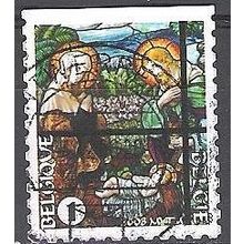 Belgique 2008 COB 3865 O Cote (2016) 1.60 € Noël vitrail de l'église à Bethléem
