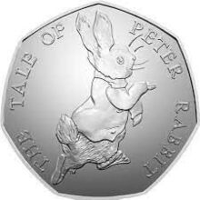 2017 Tale of Peter Rabbit Beatrix Potter 50p circulated