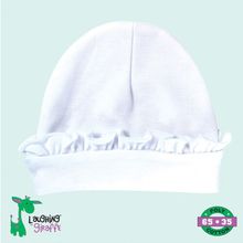 The Laughing Giraffe Baby Ruffles Beanie[ 0-6M White ]