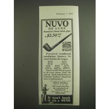 1925 MLC Nuvo De Luxe Pipe Ad - America's Finest Briar Pipe
