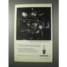 1958 Champion Spark Plugs Ad - Many Police Cars
