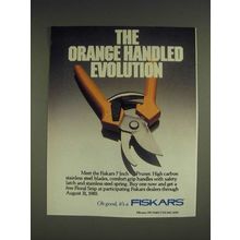 1985 Fiskars 7 Inch Pruner Ad - The orange handled evolution