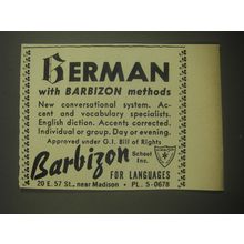 1946 Barbizon School Inc. Ad - German with Barbizon Methods