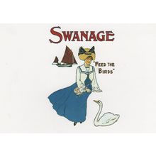 Swanage Dorset Feed The Birds Advertising Postcard