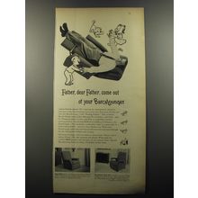 1956 Barcalounger Chairs Advertisement - cartoon by William Steig