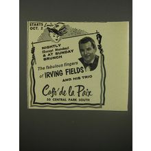 1956 Caf de la Paix Restaurant Ad - The fabulous fingers of Irving Fields