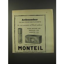 1956 Monteil Perfume Advertisement - Ambassadeur The new Pocket-Size Flaconette