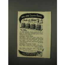 1956 The Swiss Colony Casks of Cheese Ad - Rare, aged Country Cheeses