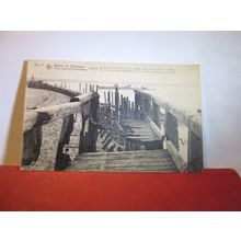 burnt out pier WW1, ZEEBRUGGE, BELGIUM . unused antique postcard 1900s =