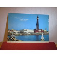 VIEW FROM NORTH PIER, BLACKPOOL, LANCASHIRE used postcard Bamforth c.1980 =
