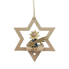 13614 - Richard Glaesser Ornament - Star with Moonman and Comet - 3.5"H x 2.8...