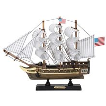 Pack Of 2] Wooden USS Constitution Tall Ship Model 12""