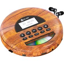KLIM Nomad Wood - New - Portable CD Player Walkman - Long-Lasting Battery - Incl