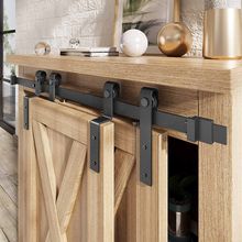 Easelife 5 FT Mini Cabinet Bypass Sliding Barn Door Hardware Track Kit,Easy Inst