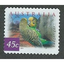 AUS 2001 45c (S/A) 'FLORA AND FAUNA-BIRDS- BUDG (P11.5X11)FINE USED (EBID41-355)