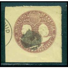 Used U349 2c Columbus and Liberty Fine Cut Square TIII WA2914