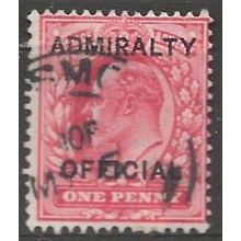 1902 O102 1d Scarlet Admiralty Official Fine Used ..