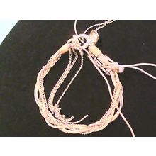 Gold Pink Multi String Bracelet