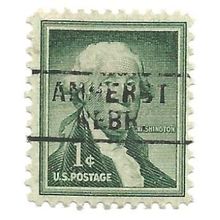 PRECANCEL -T&T AMHERST, NEB 745 ON 1c LIBERTY