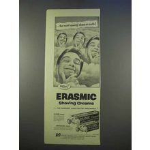 1955 Erasmic Shaving Cream Ad - Most Heavenly Shave